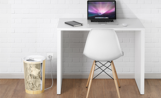 Clutterfree with Bluelounge cablebin